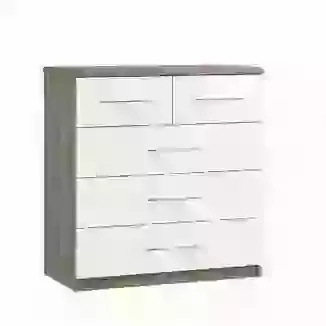 Contemporary 30" 2 Over 3 Drawer Chest with Chrome Handles